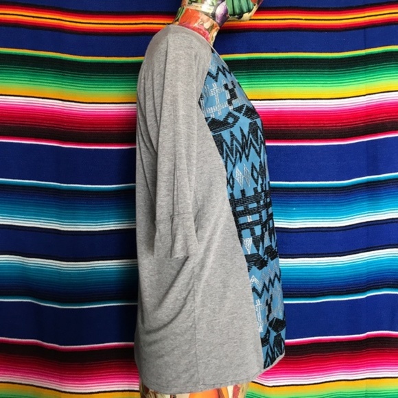 Anthro Lamai Embroidered Shirt Dolan Silver Patch - Picture 5 of 8